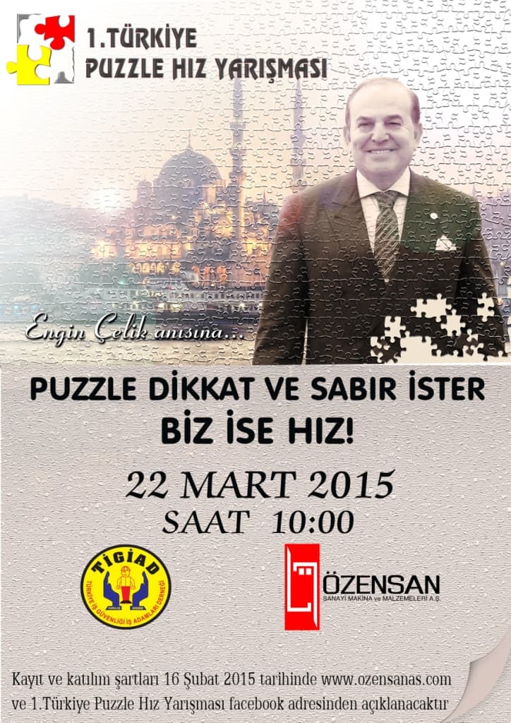 1. TÜRKİYE PUZZLE HIZ YARIŞMASI ENGİN ÇELİK ANISINA